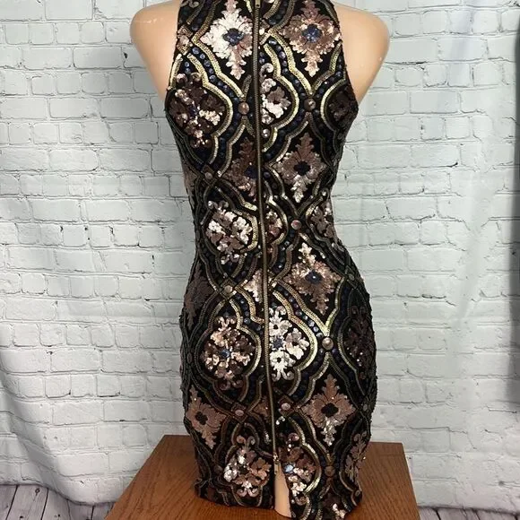 Alexia Admor Sleeveless Metallic colors Sequin Dress XS - Picture 4 of 6